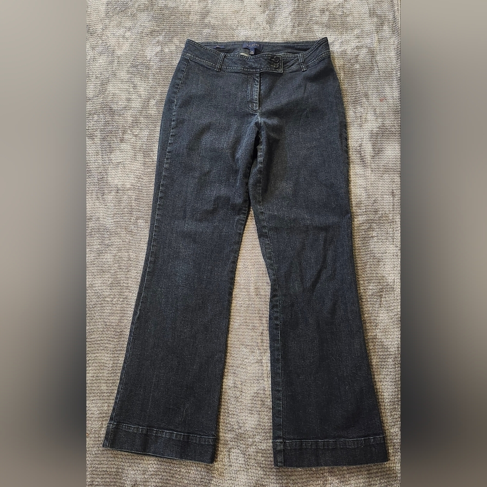 Talbots Curvy Trouser Jean, Wide Leg, Size 10 Dark Wash, Business Casual
